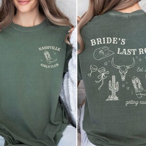 Custom Cowgirl Comfort Colors® T-shirt, Western Bachelorette Party, Reckless in Texas Girls Trip Tee Moss