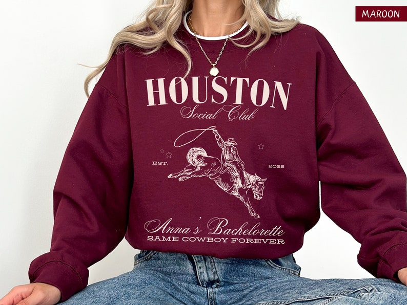 Custom Country Bachelorette Sweatshirt, Luxury Bachelorette Merch, Austin Bach Shirts, Nashville bachelorette Shirts, Bridal Party Gifts Maroon