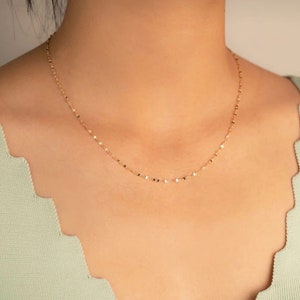 14K Gold Twisted Sparkle Chain Necklace Sparkle Chain - Etsy