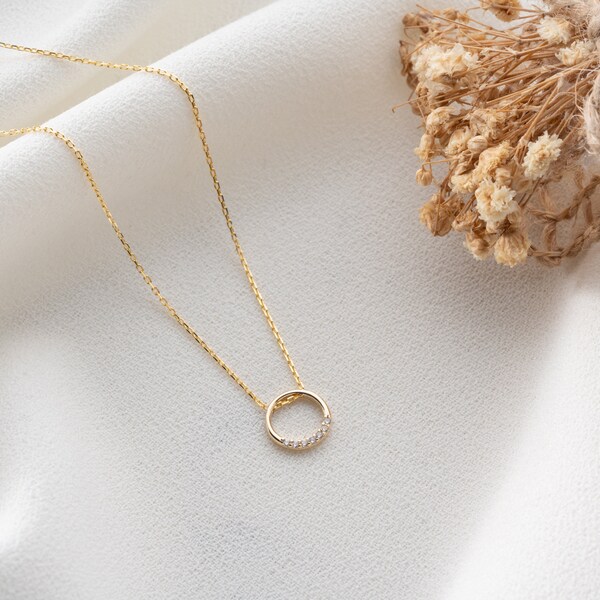 Open Circle Necklace Etsy