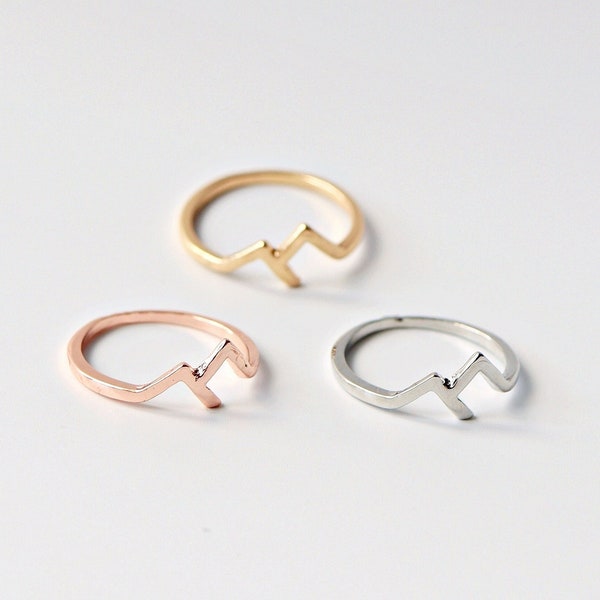 Mountain Ring, Rose Gold Ring, Outdoors, Gift Ideas, Mountain Lovers, Jewelry, Jewellery, Silver Ring, Statement Ring, Valentines Gift