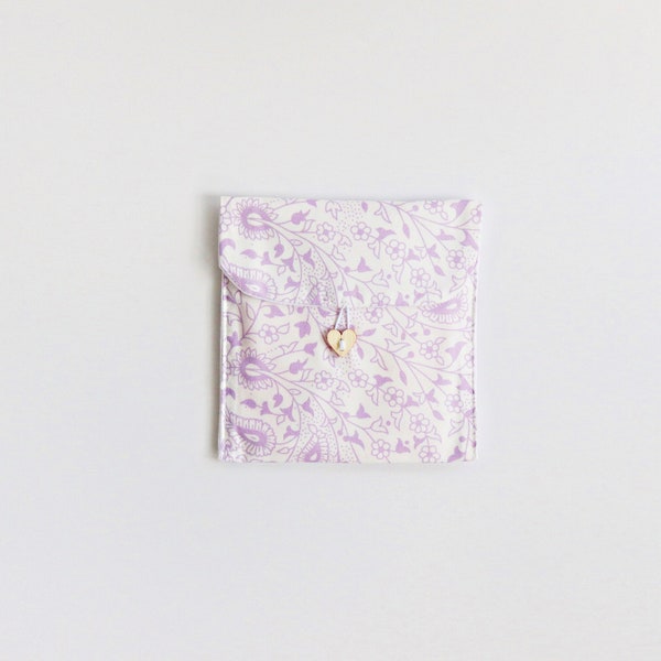 Linen Sanitary Pad Pouch, Fabric Pouch, Gift Ideas, Stocking Filler, Privacy, Feminine Storage, Period Pouch, Lilac Sanitary Towel Holder