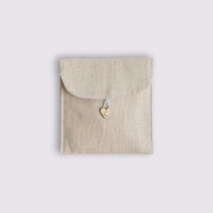 Sacchetto per assorbenti igienici in lino, sacchetto in tessuto, idee regalo, regalo di Natale, privacy, custodia femminile, sacchetto per il primo ciclo mestruale, porta assorbenti igienici