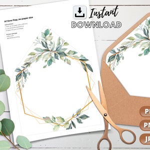Envelope liner template, printable envelope liner, instant download, wedding envelope liners, a7 envelope liner printable