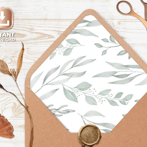 Envelope liner template, printable envelope liner, instant download, wedding envelope liners, a7 envelope liner printable