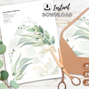 Envelope liner template, printable envelope liner, instant download, wedding envelope liners, a7 envelope liner printable