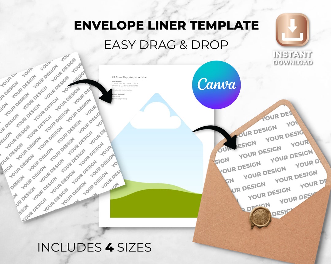 A7 Envelope Liner Template, A7 Liner, Envelope Liner, Envelope Liners