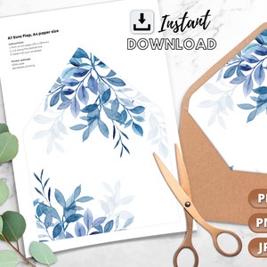 Envelope liner template, printable envelope liner, instant download, wedding envelope liners, a7 envelope liner printable