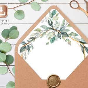 Envelope liner template, printable envelope liner, instant download, wedding envelope liners, a7 envelope liner printable