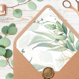Envelope liner template, printable envelope liner, instant download, wedding envelope liners, a7 envelope liner printable
