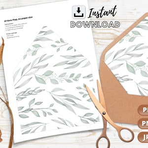 Envelope liner template, printable envelope liner, instant download, wedding envelope liners, a7 envelope liner printable