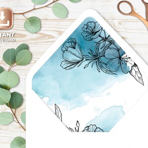 Envelope liner template, printable envelope liner, instant download, wedding envelope liners, a7 envelope liner printable