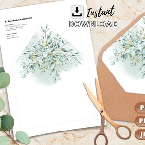 Envelope liner template, printable envelope liner, instant download, wedding envelope liners, a7 envelope liner printable