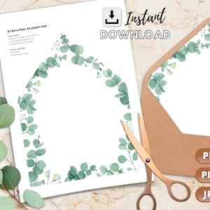 Envelope liner template, printable envelope liner, instant download, wedding envelope liners, a7 envelope liner printable