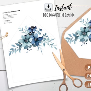 Envelope liner template, printable envelope liner, instant download, wedding envelope liners, a7 envelope liner printable