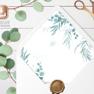 Envelope liner template, printable envelope liner, instant download, wedding envelope liners, a7 envelope liner printable