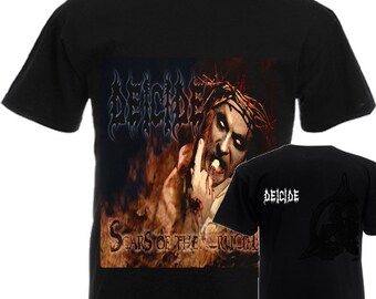 Neues Dtg / Dtf-bedrucktes T-Shirt -DEICIDE - Narben des Kruzifixes- Größe: S, M, L, XL, XXL, 3XL, 4XL, 5XL, 6XL, 7XL