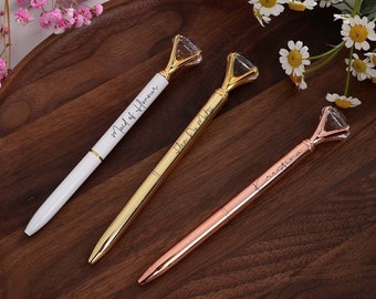 Diamond Pen | Bridal Shower Favors | Wedding Pen | Party Favors | Bridal Party Planner | Bridesmaid Gifts | Engraved Pen | Gift for Her