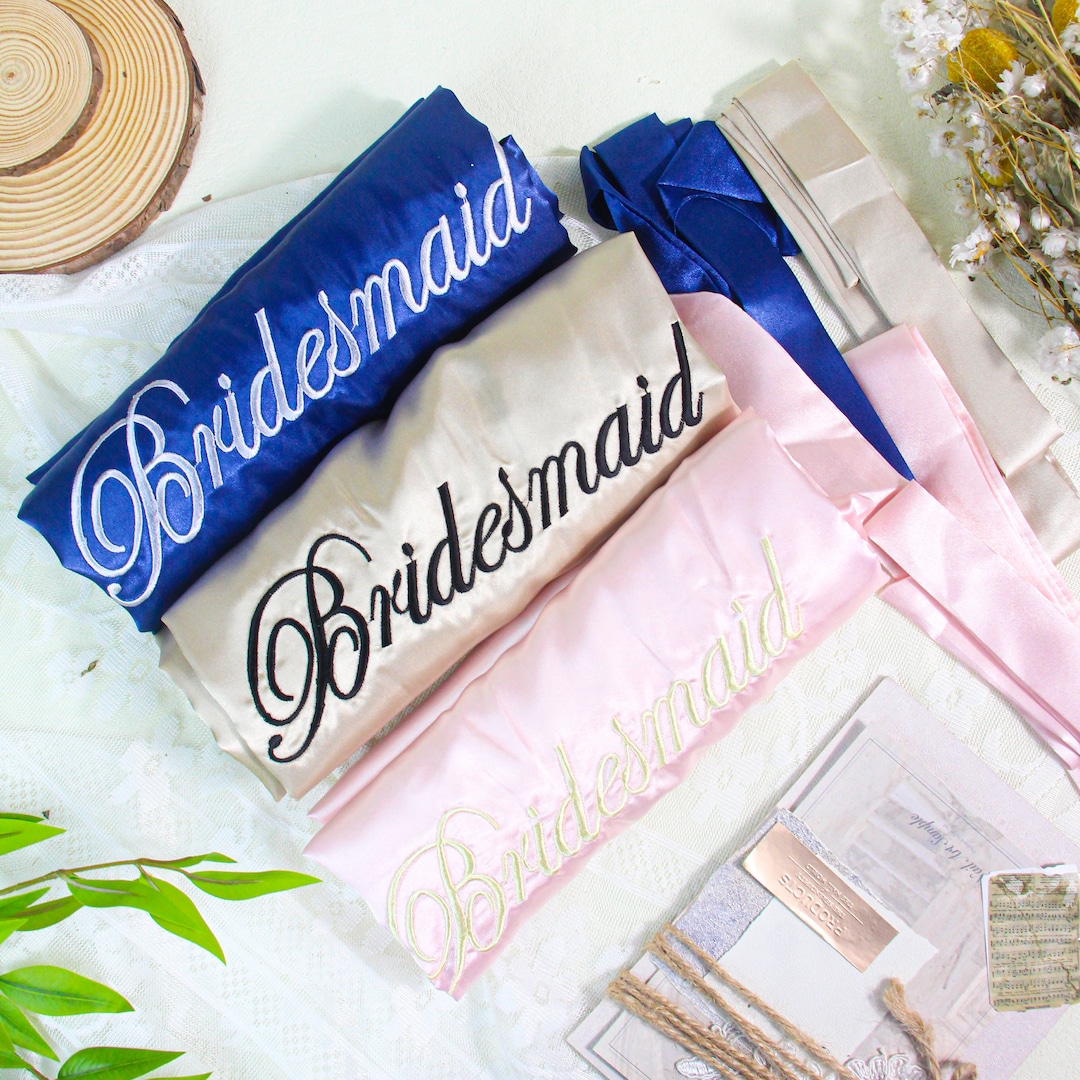 Personalised Bridesmaid Robes, Wedding Dressing Gown, Bridal Robe