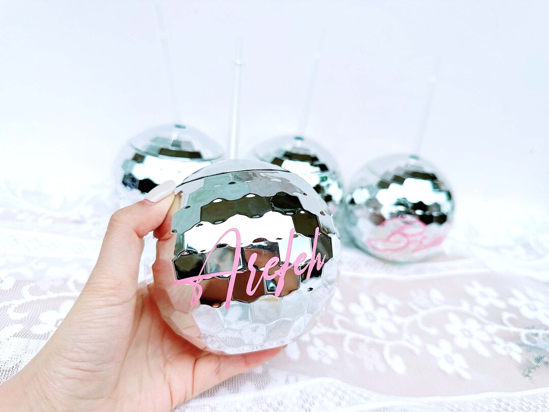 Disco Ball Cup With Clear Straw Bachelorette Party Tumbler Bridal Party
