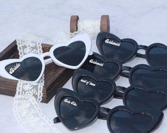 Personalised Heart Shaped Sunglasses,Wedding Party Gifts,Hen Party Gift,Girlfriend Gift,Bridal Party Gift,Thank You Gift
