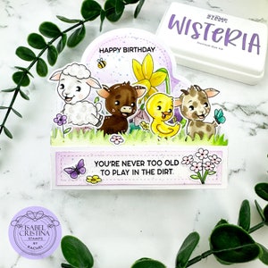 scatola pop-up interattiva fatta a mano biglietto di buon compleanno fulvo del prato il club impertinente tema animali da fattoria con divertente sentimento punny isabel cristina