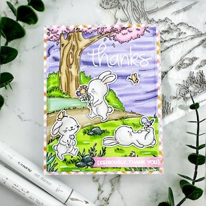 handmade thank you card with funny punny sentiment interactive shaker pop up box card lawn fawn hello bluebird sentiment thanks seriously