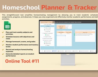 Homeschool Planner & Tracker: Google Sheets Lesson Planning Spreadsheet