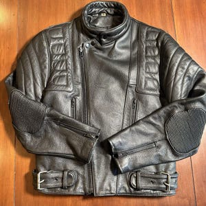 Vintage Wilson&#39;s Open Road Motorcycle Jacket Men&#39;s 36 Black Heavy duty Outdoor