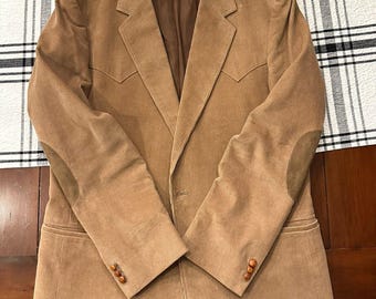 Vintage Brad Whitney Jacket Adult Large Size 44 Brown Corduroy Sport Coat 70s