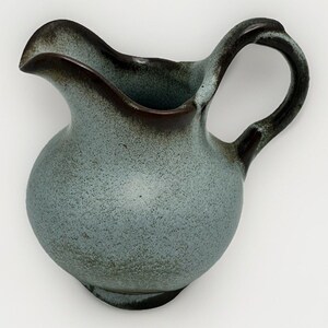 Vintage Frankoma Pottery Small Pitcher 4.5 Woodland Moss Blue 40A EUC