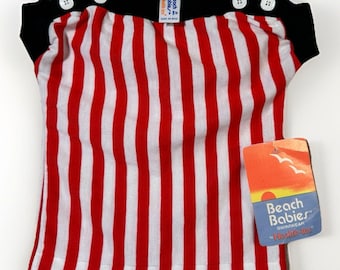 Vintage Health-Tex Beach Babies Baby Swimwear Red White Striped NWT Infant