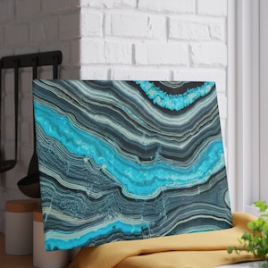 Glass Cutting Board, Cutting Board, Turquoise Agate Cutting Board, Agate Cutting Board, Marble Design Cutting Board, Geode Cutting Board