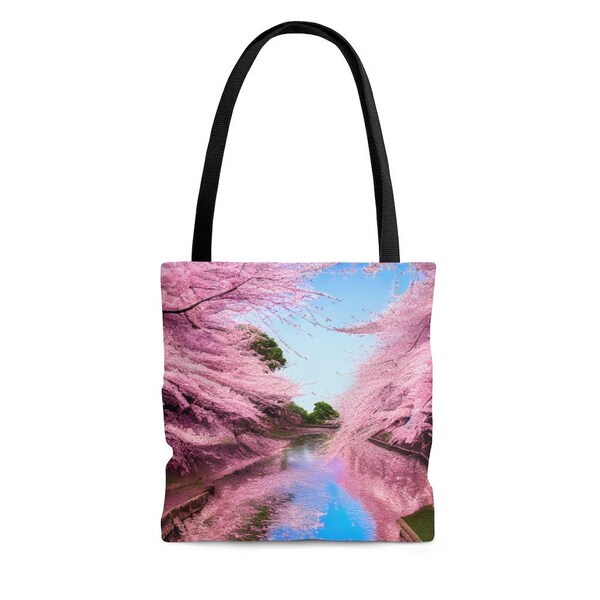 Cherry Blossoms Tote, Cherry Blossom Tote, Trees Tote Bag, Trees Tote, Pink Tree Tote, Pink Trees Tote, Pink Tote Bag, Pink Tote