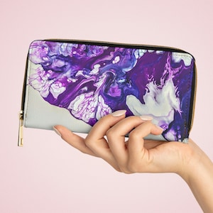 Dreaming in Amethyst&#39; Abstract Purple Art Wallet, Purple Wallet, Abstract Wallet, Art Wallet, Painting Wallet, Original Art Wallet