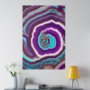 Canvas Wrap, Turquoise Purple Art, Purple Marble Art, Turquoise Marble, Turquoise Wall Art, Turquoise Art, Purple Wall Art, Purple Hanging