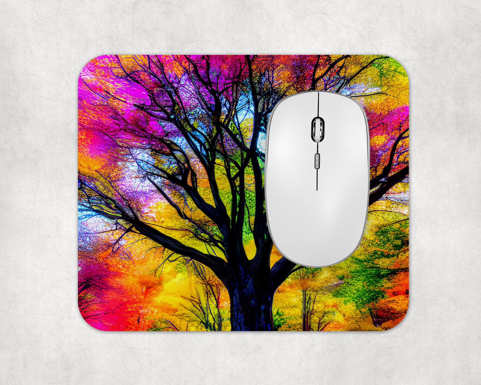 Mouse Pad, Tree Mouse Pad, Tree Mousepad, Colorful Mouse Pad, Colorful ...