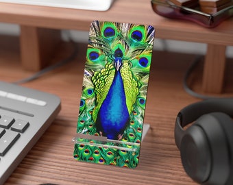 Peacock Phone Stand, Mobile Phone Holder, Peacock Phone Holder, Phone Stand, Phone Holder, Colorful Phone Stand
