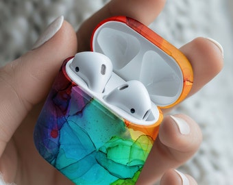 Rainbow Marble AirPod Case | Gen 1 2 3 AirPods Case | Pro Gen 1 2 Case | Airpod Case Keychain | Airpods Case Cover | Abstract Alcohol Ink