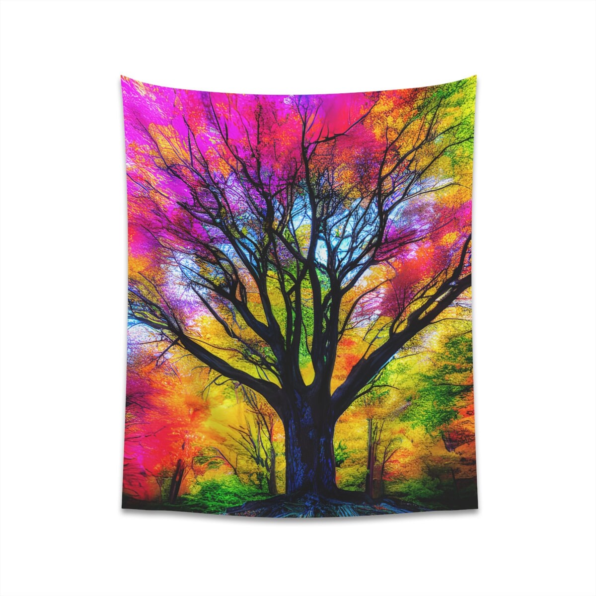 Tapestry Wall Tapestry Tree Tapestry Tree Wall Art Tree Decor Colorful Tapestry Colorful Wall Art Colorful Decor Colorful Tree Art Etsy