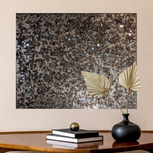 Glam Brown Glitter Glass Painting, Chocolate Wall Art, Bling Sparkly Decor, Abstract Modern Art, Sparkly Handmade Art Hanging 16 x 20