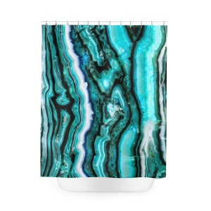 Duschvorhang, Duschvorhang, Türkis Achat Duschvorhang, Türkis Dusche, Marmor Shower, Achat Shower, Geode Shower