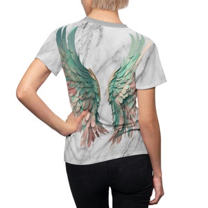 Angel Wings T-Shirt, Women's Angel Shirt, Women's T-shirt, Gray t-shirt, Angel T-Shirt, Wings T-Shirt
