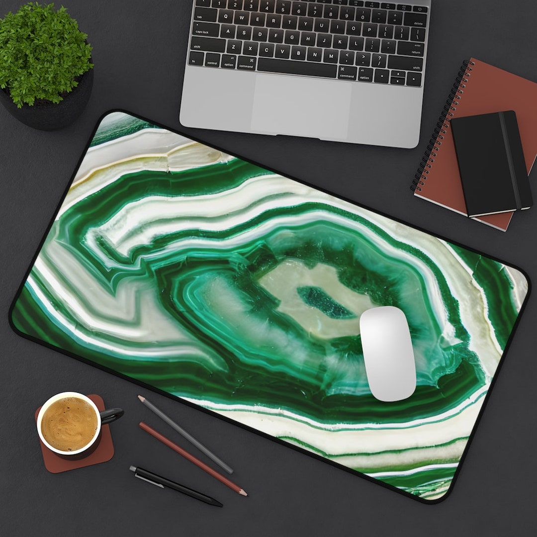 Green Marble Desk Mat, Green Desk Mat, Marble Desk Mat, Agate Desk Mat