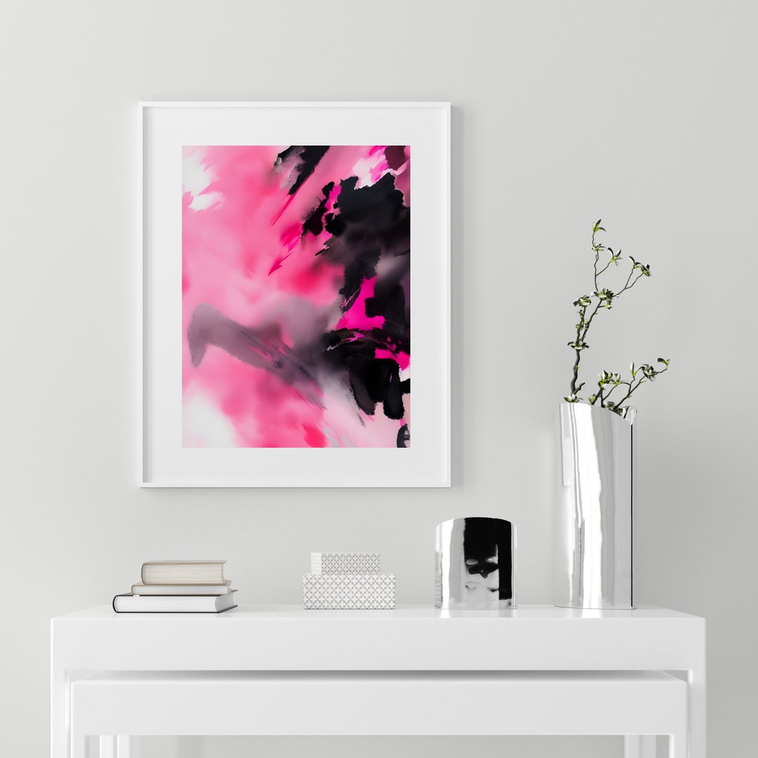 Hot Pink Art Print, 'hot Pink' Fine Art, Pink Abstract Art, Hot Pink