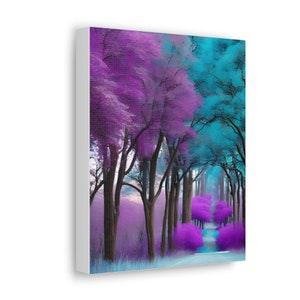 Tree Canvas Art, Forest Canvas Art, Purple Decor, Purple Wall Art, Forest Wall Art, Tree Wall Art, Tree Decor, Forest Canvas Wrap