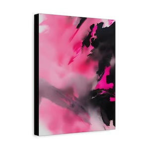 Hot Pink Art Print, Hot Pink Art, Pink Black Art Print, Hot Pink Canvas, Hot Pink Painting, Abstract Hot Pink Art, Hot Pink Decor