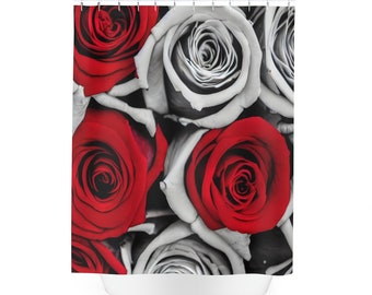Shower Curtain, Shower Curtains, Red Roses Shower Curtain, Red Shower Curtain, Roses Shower, Rose Shower Curtain, Flower Shower
