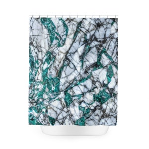 Duschvorhang, Duschvorhang, Grüner Duschvorhang, Grüne Dusche, Achat Shower, Marmor Shower, Geode Shower, Türkis Dusche