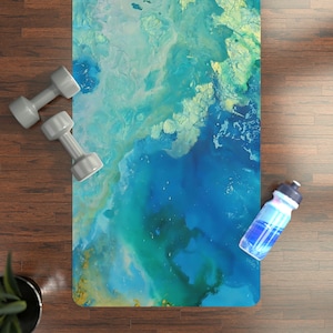 Call of the Ocean&#39; Yoga Mat, Art Yoga Mat, Blue Yoga Mat, Ocean Yoga Mat, Beach Yoga Mat, Abstract Yoga Mat, Water Yoga Mat